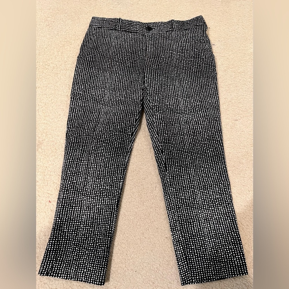 Banana Republic black & white crop pants size 8p